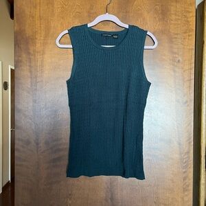JEANNE PIERRE Dark Green Sleeveless Tank Top